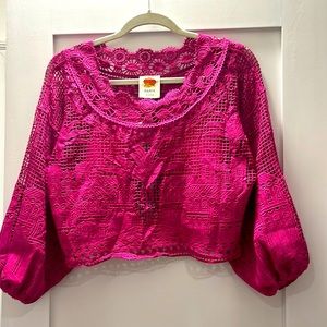 FARM Rio Alucina Luz Pink Crop Top